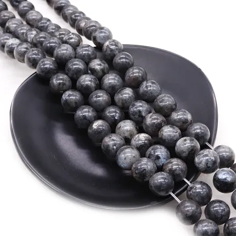 Natural Labradorite Black Flash Stone Round Loose Beads For DIY Necklace Bracelet Handmade Jewelry Making Accessories