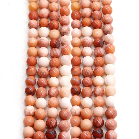 Perline Sciolte Tonde in Avventurina Rosa Scuro Naturale Pietra Lucida per Creazione Gioielli DIY Collana Bracciale Donna Uomo