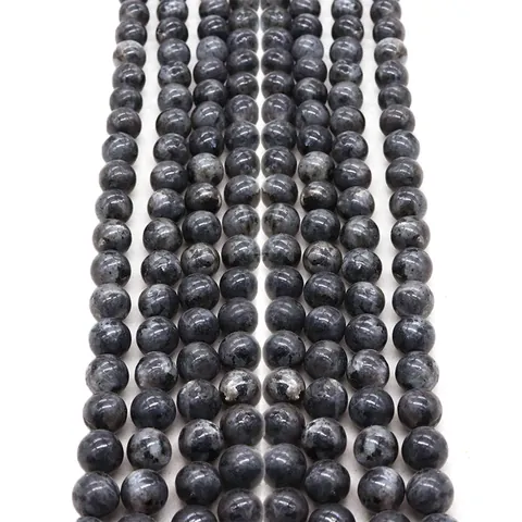 Natural Labradorite Black Flash Stone Round Loose Beads For DIY Necklace Bracelet Handmade Jewelry Making Accessories