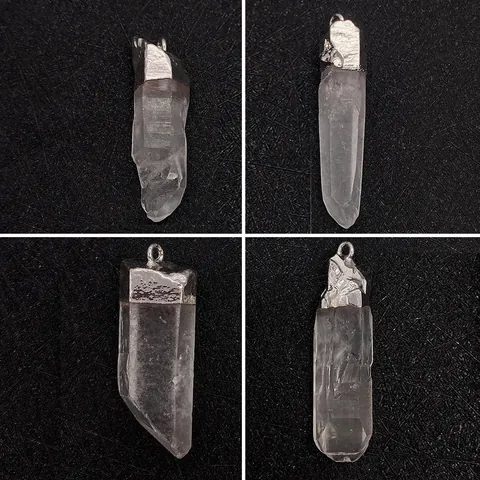 Natuurlijke Witte Kristal Kwarts Punt Hanger Onregelmatige Ruwe Steen Met Verzilverde Legering Oogje DIY Sieraden Maken Ketting Cadeau Vrouwen Mannen