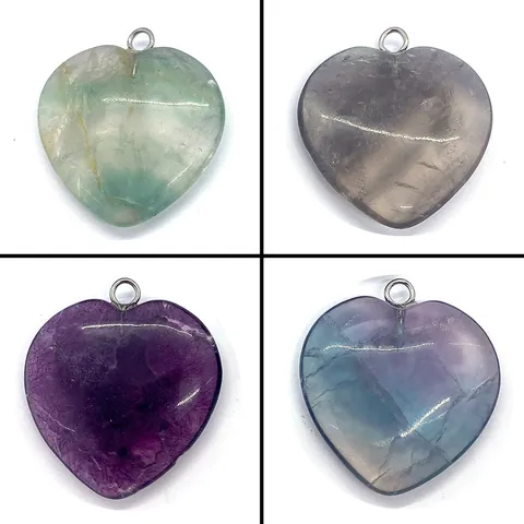 Heart Shaped Natural Stone Crystal Polished Pendant For DIY Necklace Jewelry Making Charm Accessories Women Men Gift