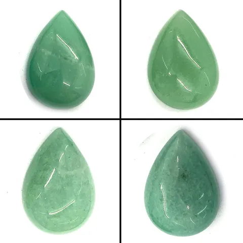 Natural Green Aventurine Teardrop Cabochon Polished Pear Shape Loose Stone For DIY Jewelry Making Ring Necklace Accessories