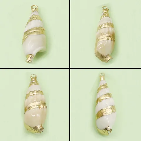 Natural Shell Conch Pendant Gold Plated Electroplated Sea Snail Charm For DIY Necklace Earring Jewelry Making Accessory