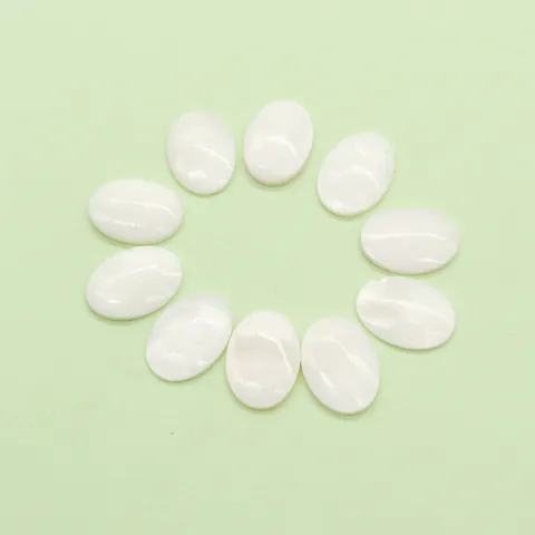 Natural Mother Of Artificial Pearl Shell Oval Cabochon For DIY Jewelry Making Polished White Shell Inlay For Ring Pendant Accessories