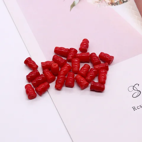 Red Gourd Shape Synthetic Coral Beads For DIY Necklace Jewelry Making Polished Loose Beads Accessories Unisex Gifts