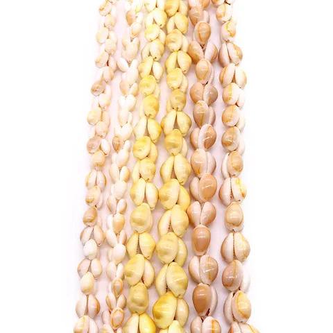Natural Conch Cowrie Shell Beads For DIY Jewelry Making Polished Sea Shell Strands For Necklace Bracelet Making Accessories
