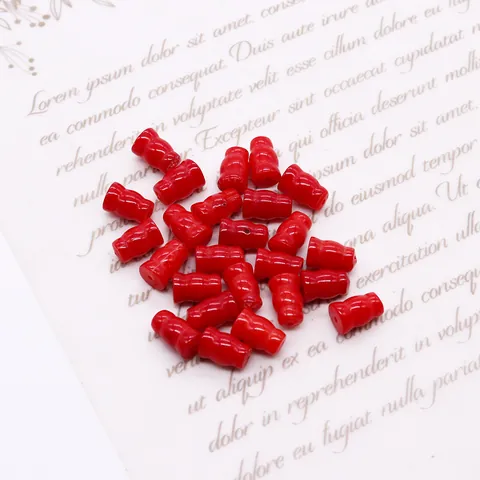 Red Gourd Shape Synthetic Coral Beads For DIY Necklace Jewelry Making Polished Loose Beads Accessories Unisex Gifts