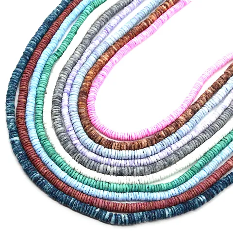 Natural Shell Flat Round Disc Heishi Beads For DIY Jewelry Making Necklace Bracelet Handcraft Polished Dyed Jewelry Findings