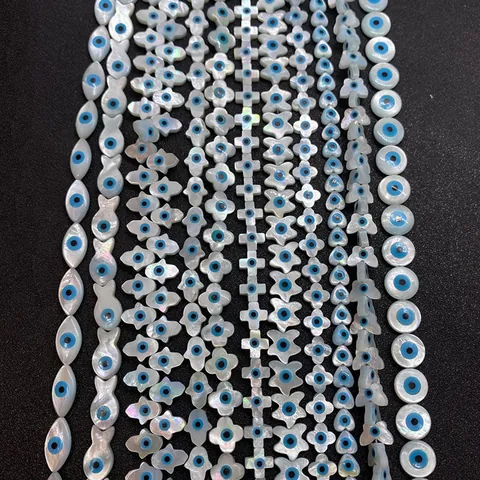 Künstliche Perles en Nacre Naturelle Mauvais Œil Pour Création De Bijoux DIY Forme Goutte Cœur Étoile De Mer Papillon Breloques En Coquille
