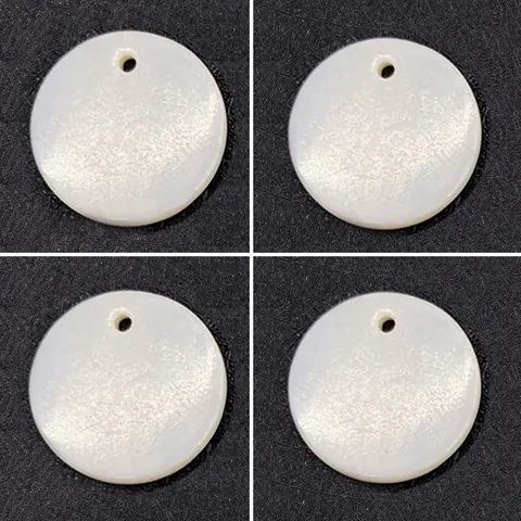 Natural Freshwater Mother Of Pearl Shell Round Disc Pendants White Polished Charms For DIY Jewelry Making Accessories