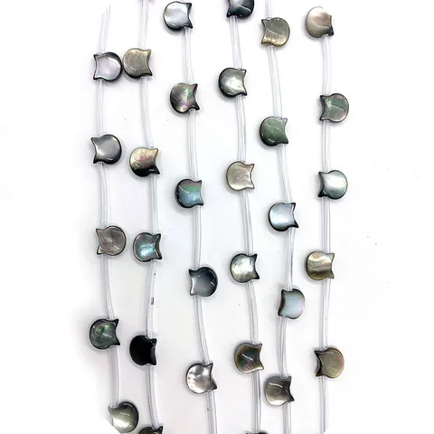Natural Shell Cat Shape Loose Beads Iridescent Mother Of Artificial Pearl Polished DIY Jewelry Making Accessory Necklace Bracelet