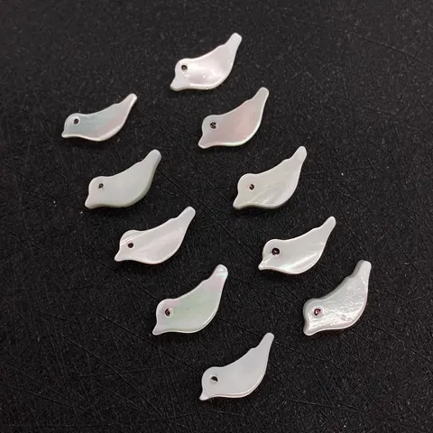 Perline Sciolte in Conchiglia Naturale a Forma di Uccello Lucidate in Madreperla Pendente Animale per Creazione Gioielli Fai da Te