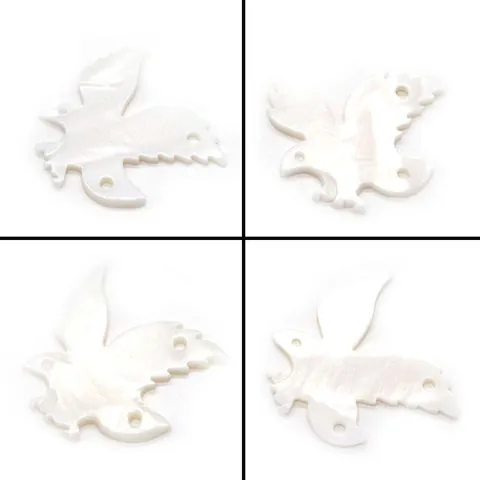 Natural Freshwater Shell Dove Pendant Carved White Mother Of Artificial Pearl Bird Shape Charms For DIY Necklace Jewelry Making Accessories