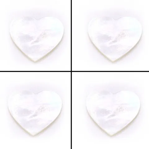 Heart Mother Of Artificial Pearl Cabochon DIY Shell Beads Jewelry Making Accessories White Iridescent Shell Piece For Ring Earrings