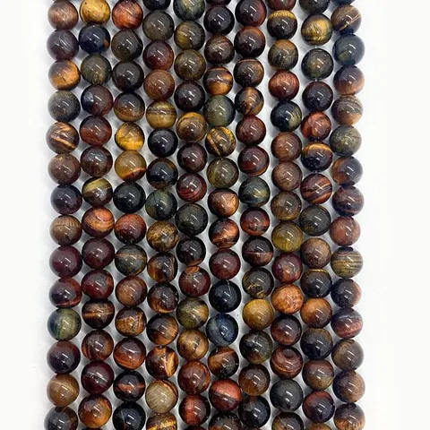 Natural Tiger Eye Stone Round Loose Beads Polished Gemstone For DIY Jewelry Making Bracelet Necklace Accessory Gift