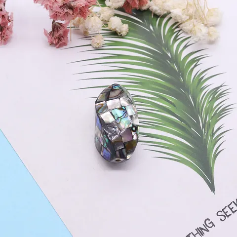 Natural Sea Shell Mosaic Abalone Mother of Artificial Pearl Loose Beads Irregular Oval Straight Hole DIY Jewelry Making Beads For Necklace