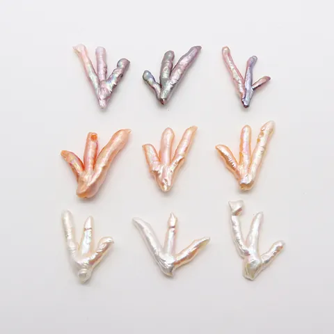 Perlas de Agua Dulce de Agua Dulce Forma de Rama Única Cuentas Sueltas para DIY Creación de Joyas Collares Pendientes Accesorios
