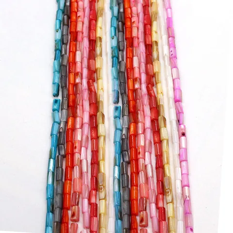 Natural Shell Cylinder Tube Beads For DIY Necklace Bracelet Jewelry Making Multicolor Mother Of Pearl Spacers Accessories
