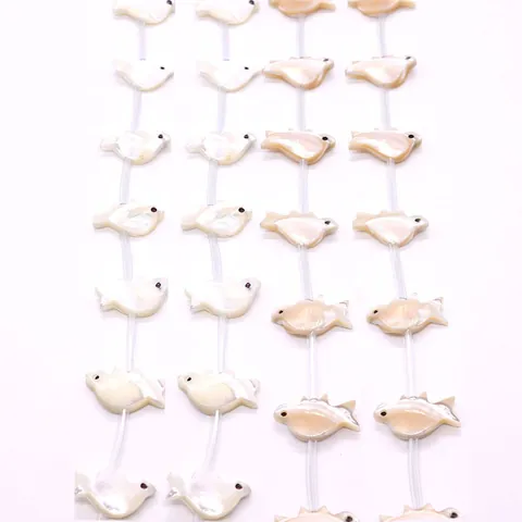 Cuentas Sueltas de Concha Natural con Forma de Paloma Tallada para DIY Collar Pulsera Pendientes Accesorios de Fabricación de Joyería