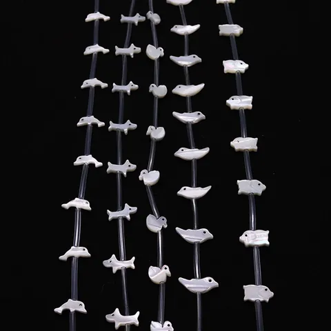 Künstliche Perle Sfuse in Conchiglia di Madreperla Naturale a Forma di Animale Uccello Cane Maiale Delfino Anatra per Fai-da-te Creazione Gioielli