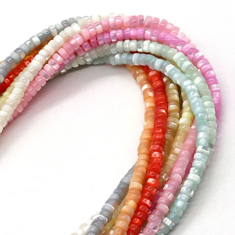 Cuentas de Concha Marina Natural Heishi Planas Rueda Cuadrado Para Creación de Joyas DIY Collar Pulsera Accesorios