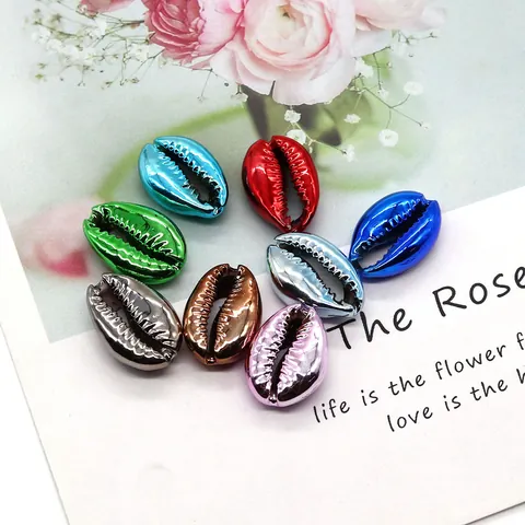Electroplated Natural Cowrie Shell Beads Conch Shape Metallic Loose Beads For DIY Necklace Bracelet Jewelry Making Baroque Accessories