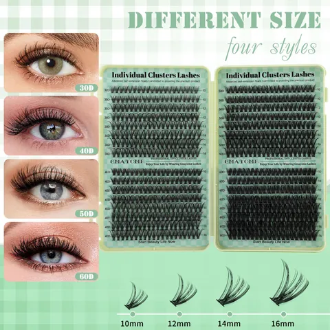 DIY Individuele Cluster Wimperverlenging Kit D Curl Gemengde Lengtes Met Lijm Seal Remover Pincet Borstel Professionele Wimper Kit