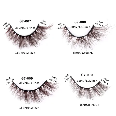 Ciglia Finte Marroni Professionali Folte Incurvate 3D Effetto Visone Incrociate per Trucco Scenico Drammatico Extension DIY