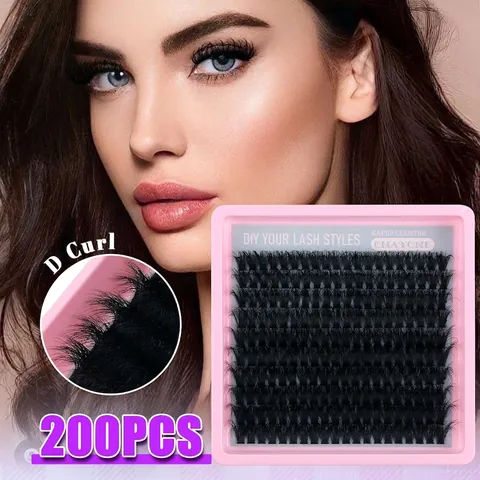 Ciglia a Cluster Singole Fai-da-te in Fibra Sintetica Curvatura D Ciglia Folte e Soffici Con Combo Bond Seal Pinzette Pennello Strumento Trucco Donna Accessori Bellezza Professionali