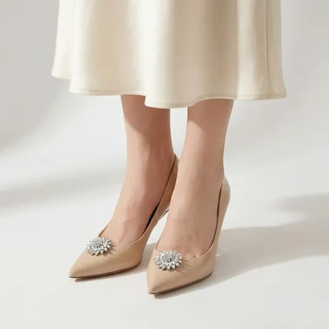 Eleganti Clip per Scarpe a Fiore con Strass per Scarpe da Sposa in Lega di Cristallo Girasole Decorazione Donna