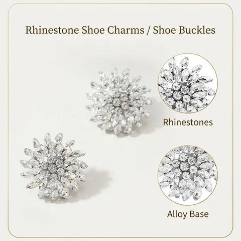 Eleganti Clip per Scarpe a Fiore con Strass per Scarpe da Sposa in Lega di Cristallo Girasole Decorazione Donna