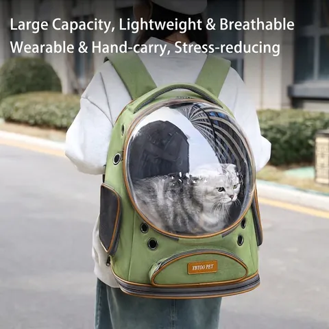 Pet Carrier Backpack Breathable Oxford Cloth Portable Cat Travel Bag With Transparent Window For Small Dogs Cats