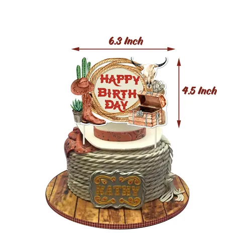 Suministros de Decoración de Fiesta de Cumpleaños Temática de Vaquero Occidental Con Pancarta Globos de Látex Adornos para Pasteles Espirales Colgantes