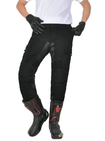 Jeans da Moto Estivi da Uomo in Mesh Con Protezioni in Silicone Pantaloni da Moto Cargo Tattici Protettivi