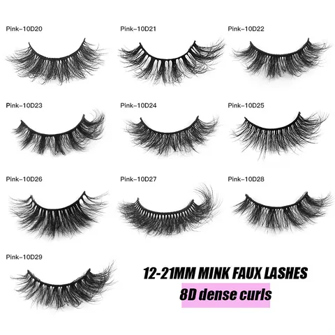 Volume Synthetic Fiber False Eyelashes Natural Thick Curled Russian Style Eyelashes Extension For Women Makeup Beauty Tools