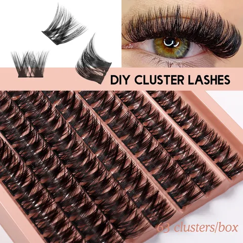 DIY Segmentierte Cluster Wimpern Natürlich Dicht Überkreuzte Falsche Wimpern 7 Reihen Handgefertigte Make-up-Werkzeuge