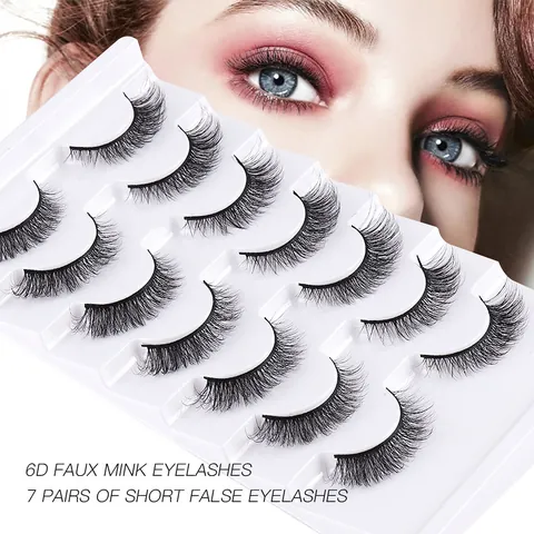 Faux Mink False Eyelashes Natural Wispy Thick Long Cross Curly Eyelashes Extension Handmade Eye Makeup Tools For Women