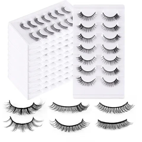 Faux Mink False Eyelashes Natural Wispy Thick Long Cross Curly Eyelashes Extension Handmade Eye Makeup Tools For Women