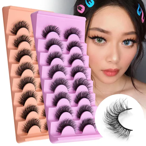 Luxus 3D Falscher Nerz Falsche Wimpern Dick Geschwungen Überkreuzt Natürlich Lange Wimpern Für Damen Party Alltag Make-Up