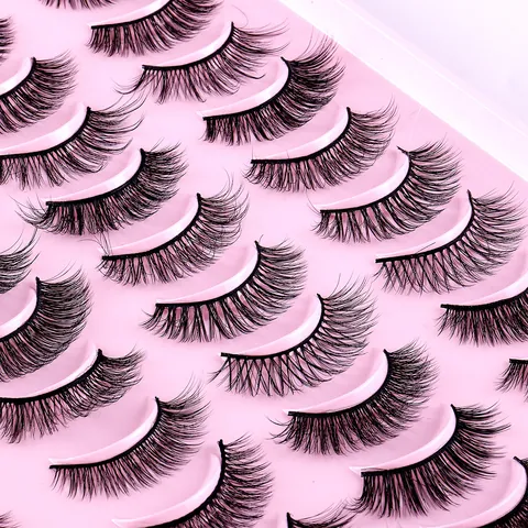 Selezione Mista Ciglia Finte 3D Finto Visone Fibra Artificiale Naturale Folte Ricce Per Donna Trucco Festa Matrimonio