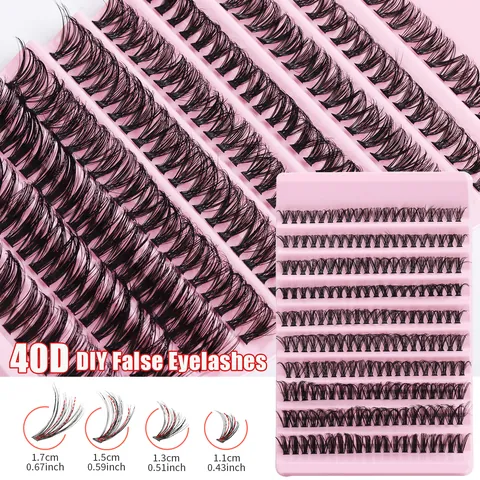 Faux Cils en Grappe DIY Extension Allongement Naturel Dense 3D Recourbé Greffe Individuelle Cils Pour Maquillage Quotidien Fête Outils Beauté
