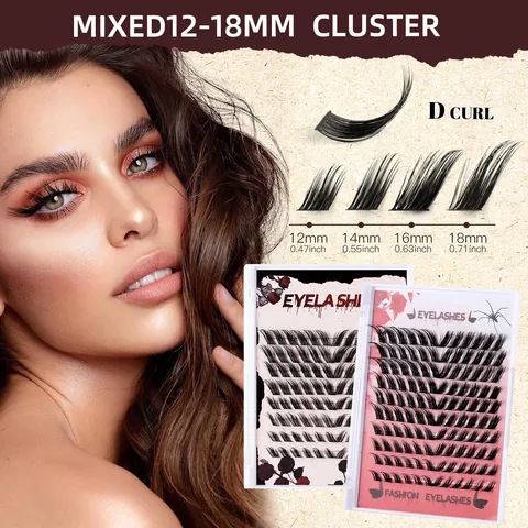 Professional DIY Cluster Eyelashes Extension Kit D Curl Individual Segmented Lashes With Application Tools Glue Tweezers Brush Set