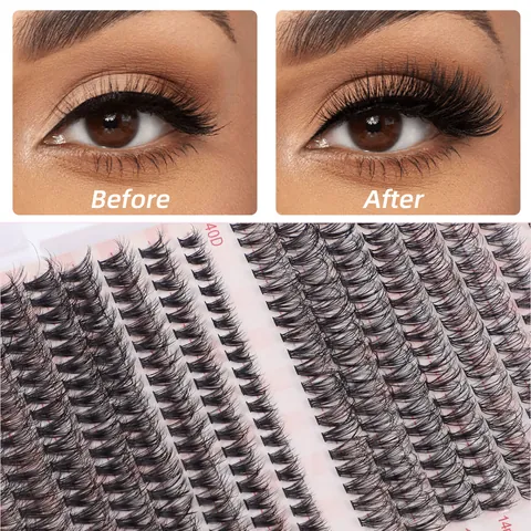 Professional DIY Cluster Lashes Kit Individual Eyelash Extensions With Bond Seal Remover Natural Long Eyelash Tools Women