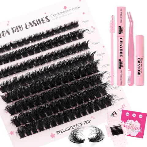 DIY Wimpernverlängerung Set Rosa Reiseetui Mit Cluster Wimpern Kleber Versiegelung Entferner Profi Pinzette Bürste Make-up Tools