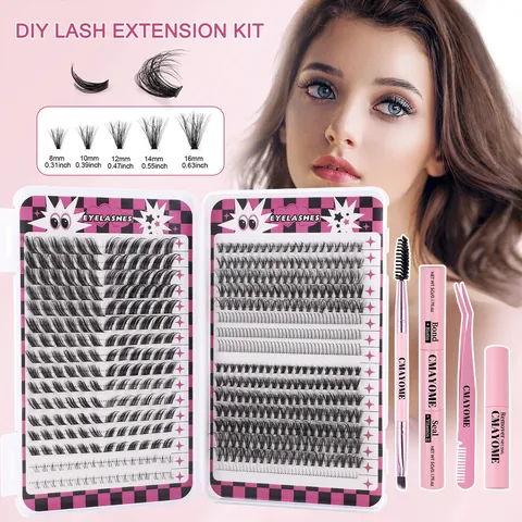 CMAYOME DIY Cluster Extension Ciglia Con Bond E Seal Remover Professionali Ciglia Finte In Fibra Sintetica Bellezza Trucco