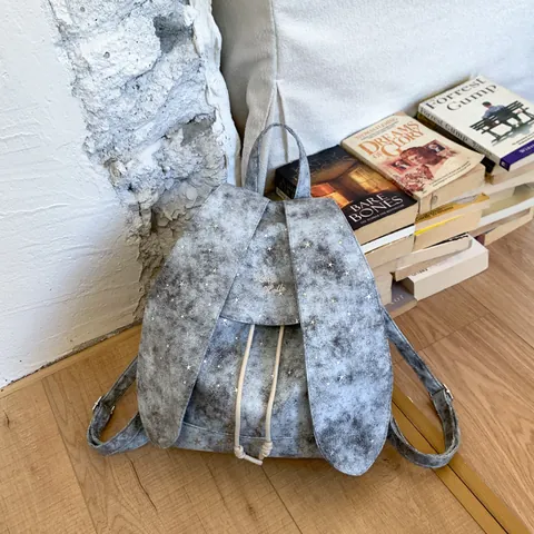 Vintage Konijnenoren Sterrenprint Dames Rugzak Grote Capaciteit Canvas Trekkoord Schoudertas Schattige Mode Casual Dagrugzak