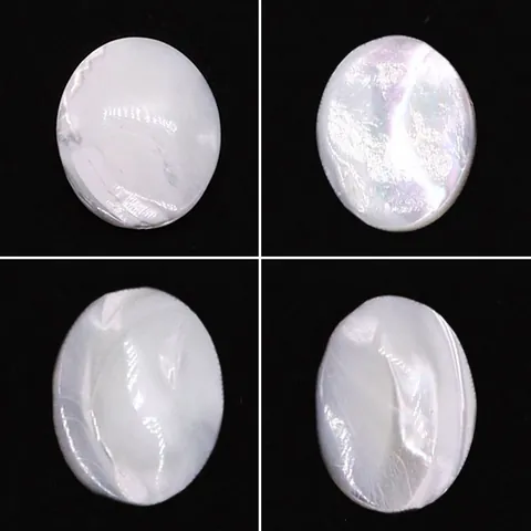 Natural White Sea Shell Beads Oval Cabochon 15x20mm Iridescent Mother Of Artificial Pearl Loose Beads For DIY Ring Jewelry Making Accessories