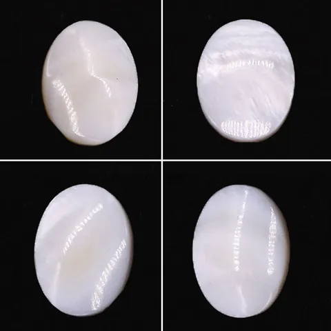 Natural Freshwater Shell Oval Cabochon White Iridescence No Hole Loose Beads For DIY Ring Jewelry Making Crafting Accessories