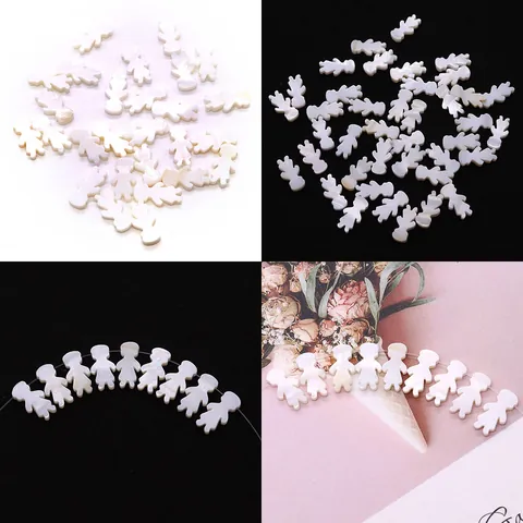 Natural Freshwater Shell Loose Beads Little Girl Shape Mother Of Pearl Charms For DIY Jewelry Making Necklace Bracelet Accessory