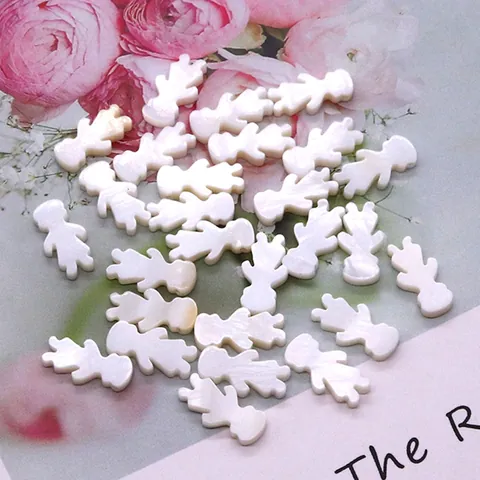 Natural Freshwater Shell Loose Beads Little Girl Shape Mother Of Pearl Charms For DIY Jewelry Making Necklace Bracelet Accessory